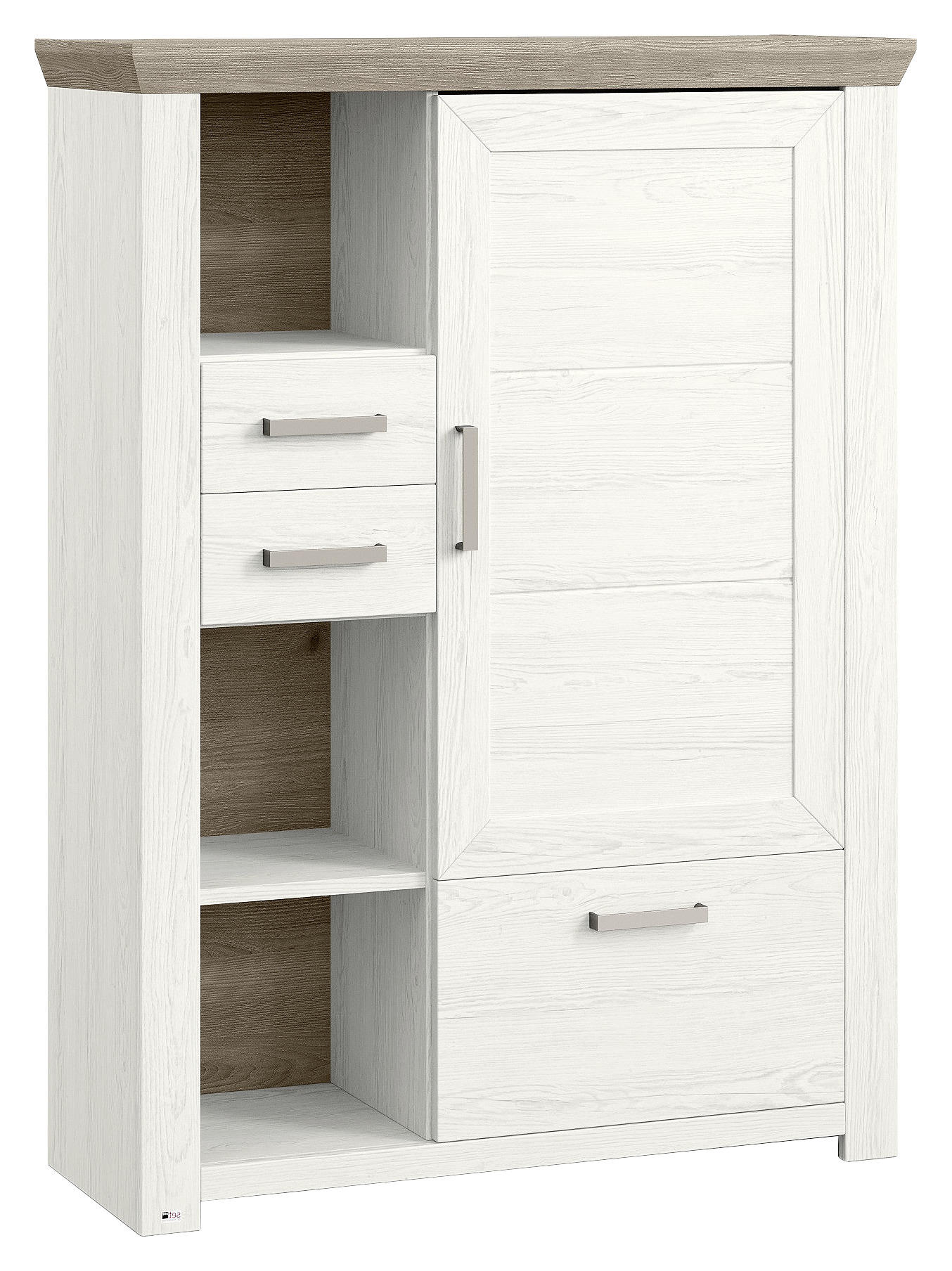 HIGHBOARD  in 104,5/142,6/42,2 cm  - Eichefarben/Weiß, Design, Holzwerkstoff/Metall (104,5/142,6/42,2cm) - SetOne by Musterring