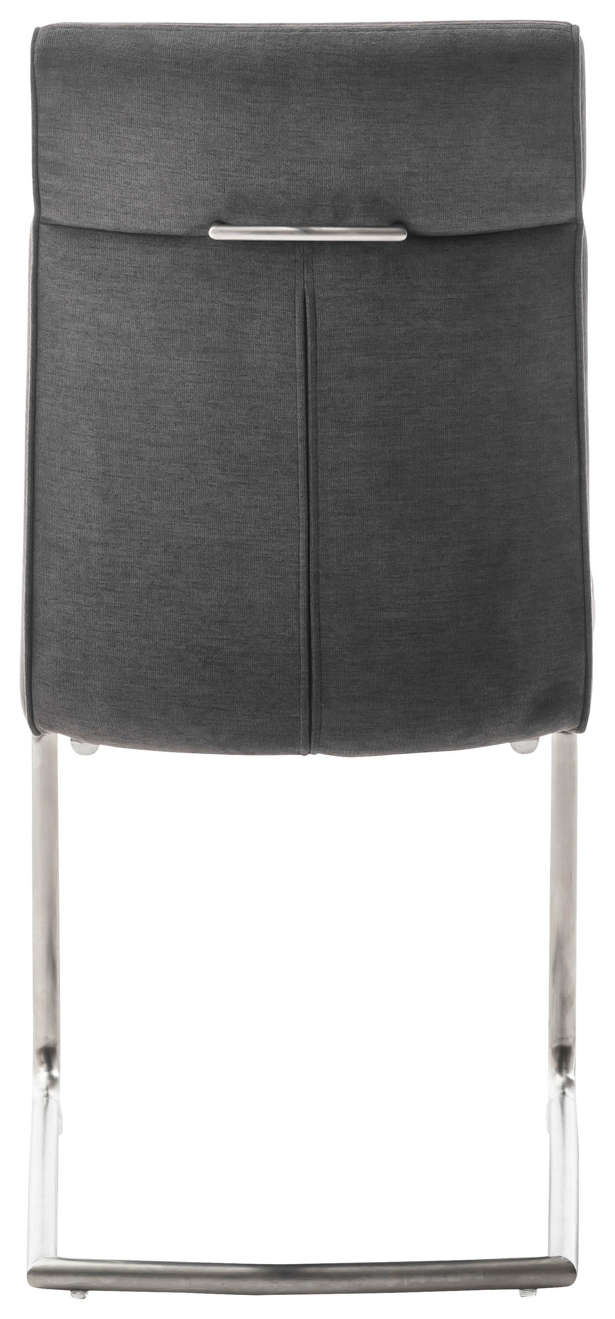 SZÁNKÓTALPAS SZÉK fém, textil antracit, nemesacél  - nemesacél/antracit, Design, textil/fém (49/99/63cm) - Novel