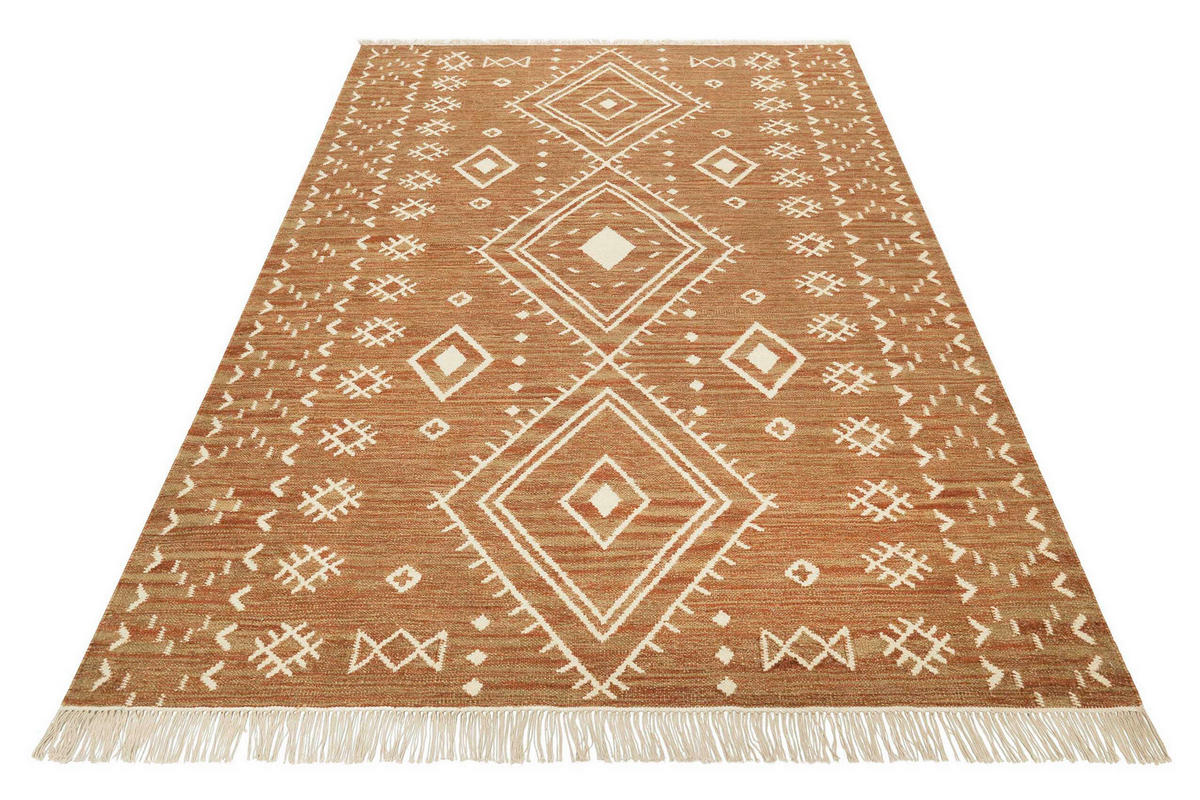 HANDWEBTEPPICH 130/190 cm Monaco Creme, Sahara rechteckig  - Creme/Sahara, Basics, Textil (130/190cm) - WECON HOME