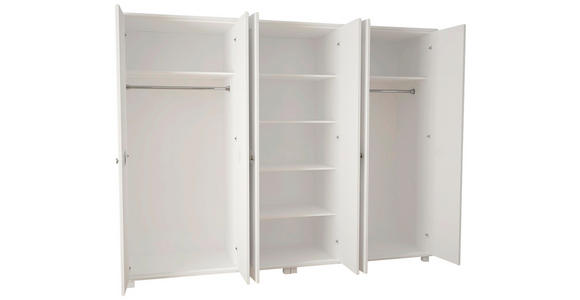 KLEIDERSCHRANK in teilmassiv Kiefer Weiß - Weiß, LIFESTYLE, Holz/Holzwerkstoff (230/190/60cm) - Hom`in