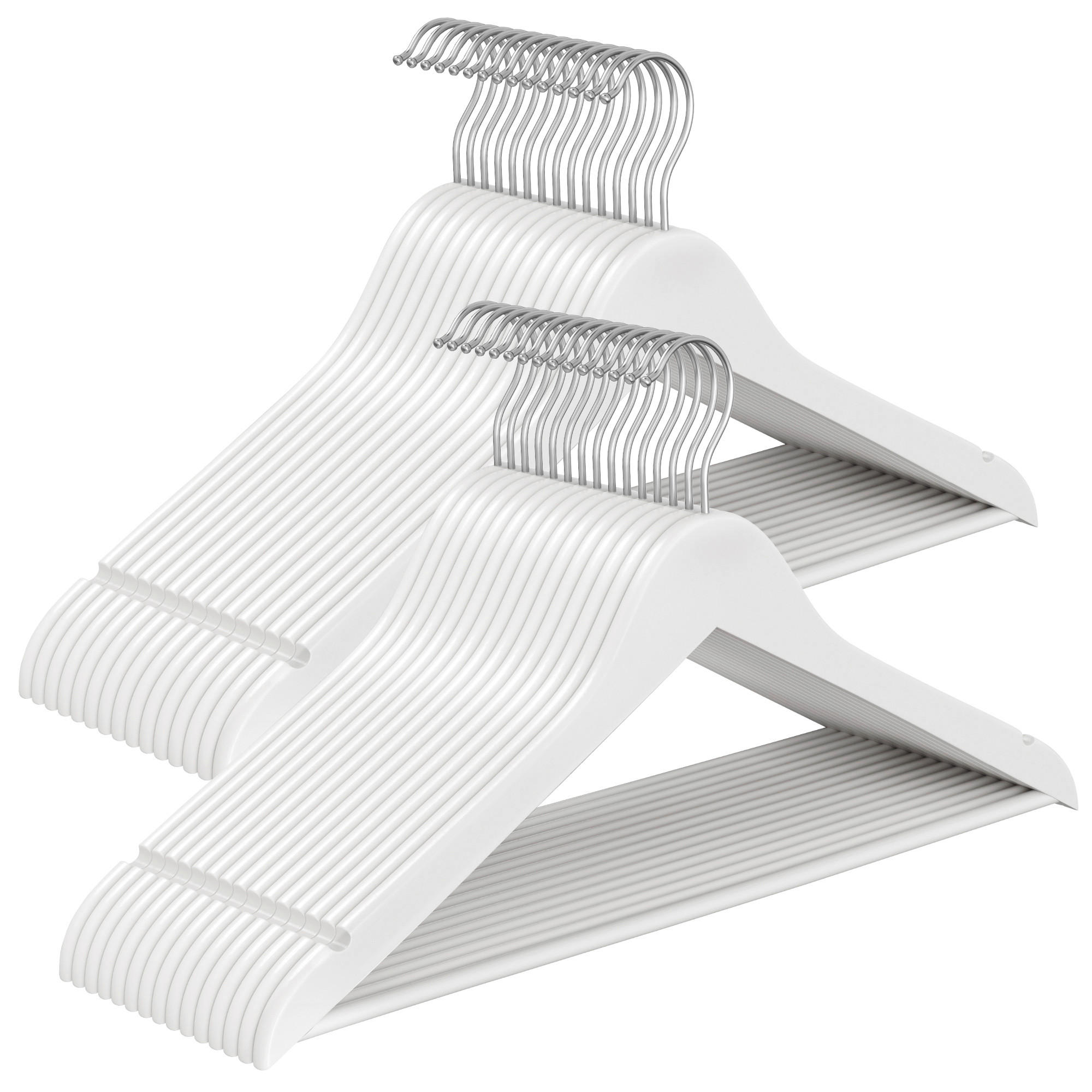 KLEIDERBÜGEL Holz, Metall  - Weiß, Basics, Holz/Metall (42,9/21/8cm)