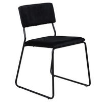 STUHL-SET 2 Stück  in Velours Textil  - Schwarz, Design, Textil/Metall (40/76/52cm) - Livetastic