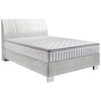 BOXSPRINGBETT 140/200 cm  in Hellgrau  - Chromfarben/Hellgrau, Konventionell, Kunststoff/Textil (140/200cm) - Hom`in