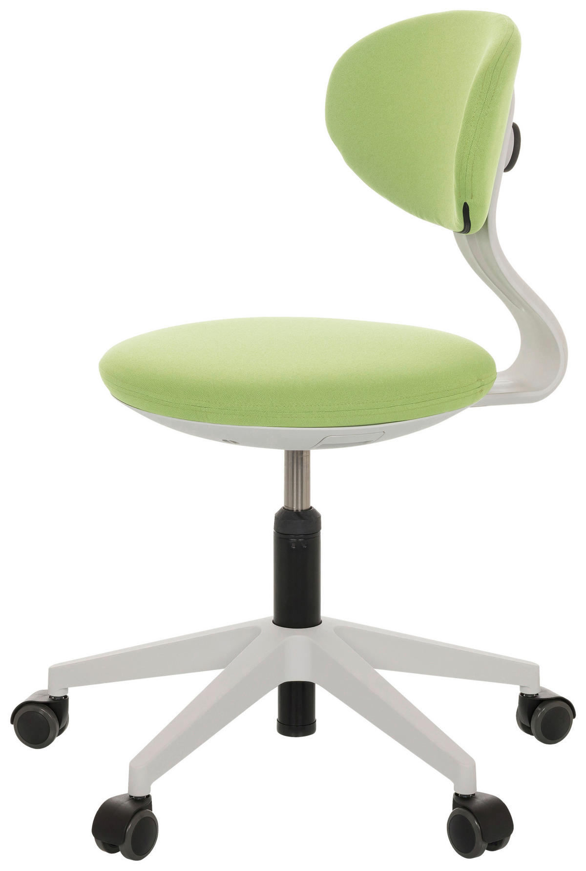 OTOČNÁ ŽIDLE PRO MLÁDEŽ, zelená - bílá/šedá, Basics, textil/plast (42/66-87/52cm) - MID.YOU