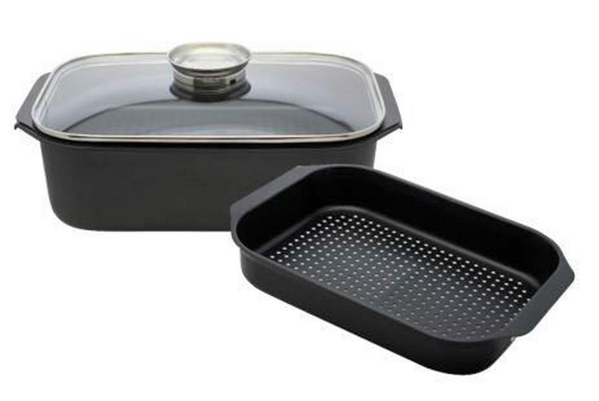 BRÄTER Bräter 7 L  - Transparent/Schwarz, Basics, Glas/Metall (27/14/40,5cm) - ELO