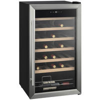 WEINKÜHLSCHRANK  - Edelstahlfarben/Schwarz, Basics, Glas/Holz (47,7/47.6/84.2cm) - Atrigo