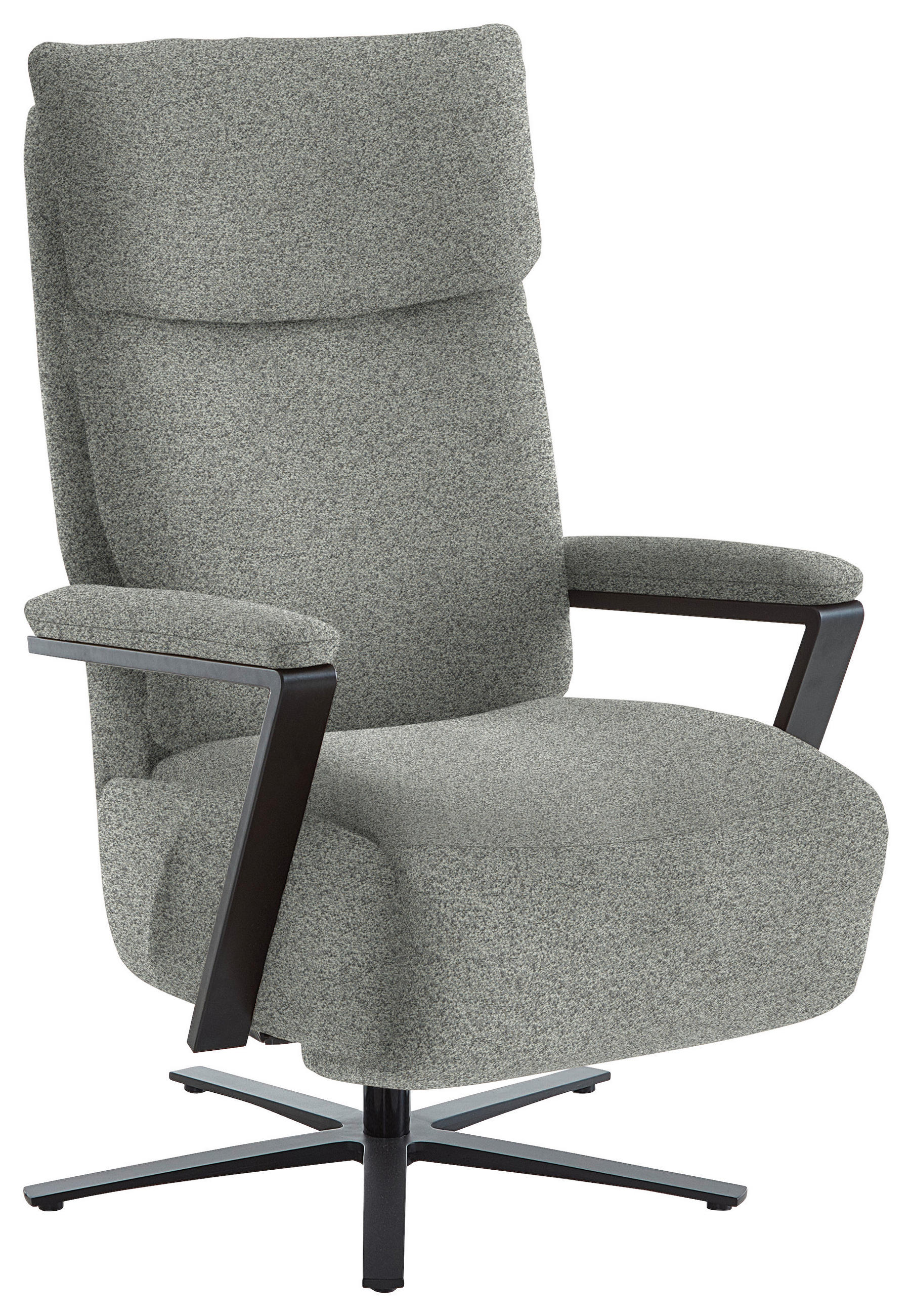 RELAXSESSEL in Textil Grau  - Schwarz/Grau, Design, Textil/Metall (68/117/85cm) - Cantus