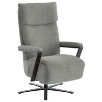 RELAXSESSEL in Textil Grau  - Schwarz/Grau, Design, Textil/Metall (68/117/85cm) - Cantus