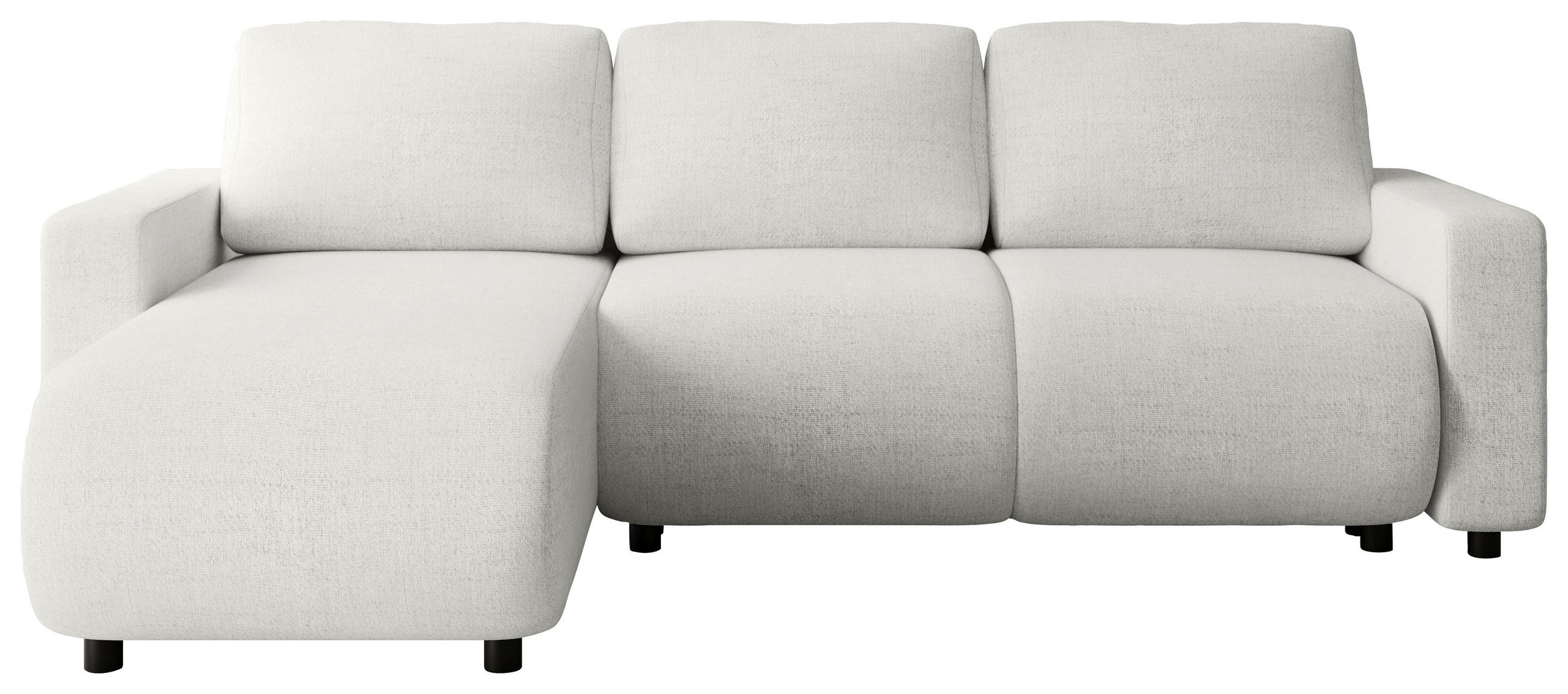 ECKSOFA Creme Webstoff  - Creme/Schwarz, MODERN, Kunststoff/Textil (150/240cm) - Xora