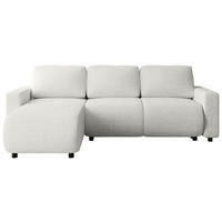ECKSOFA Creme Webstoff  - Creme/Schwarz, MODERN, Kunststoff/Textil (150/240cm) - Xora