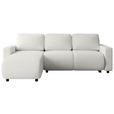 ECKSOFA Creme Webstoff  - Creme/Schwarz, MODERN, Kunststoff/Textil (150/240cm) - Xora