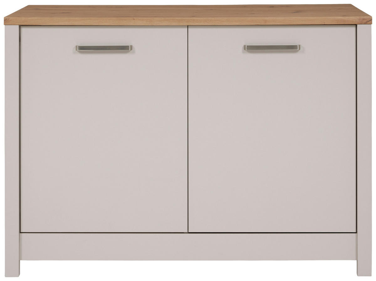 SPÜLENUNTERSCHRANK 130/92/60 cm  in Kaschmir, Eiche Artisan  - Kaschmir/Silberfarben, ROMANTIK / LANDHAUS, Holzwerkstoff/Metall (130/92/60cm) - home24