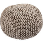 POUF Textilgeflecht Uni Grau 55/55/35 cm  - Taupe/Grau, Trend, Textil (55/55/35cm) - Linea Natura