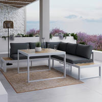 BAŠT. GARNITURA ZA RUČAVANJE 3 dela  - siva/prirodna boja, Moderno, metal/tekstil - Bessagi Garden