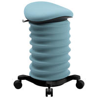 BÜROHOCKER Schwarz, Blaugrau  - Blaugrau/Schwarz, Design, Kunststoff/Textil (37,5/58-70/36cm) - Topstar