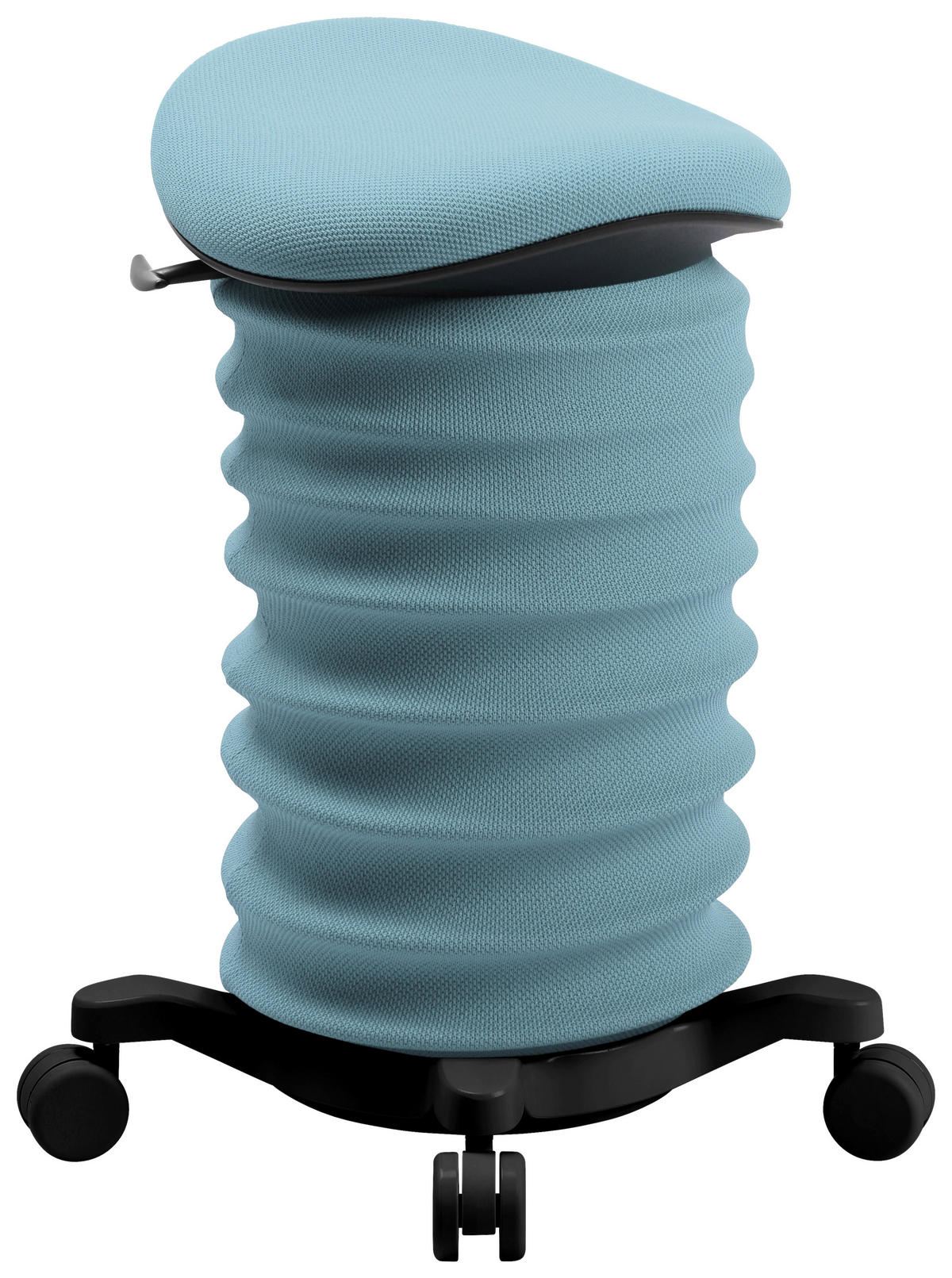 BÜROHOCKER Schwarz, Blaugrau  - Blaugrau/Schwarz, Design, Kunststoff/Textil (37,5/58-70/36cm) - Topstar