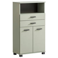 MIDISCHRANK 60/110,5/32,6 cm  - Schwarz/Hellgrün, KONVENTIONELL, Holzwerkstoff/Kunststoff (60/110,5/32,6cm) - Stylife
