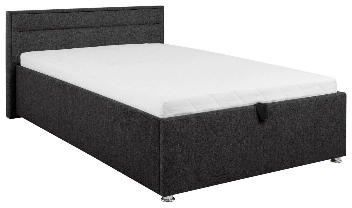 POLSTERBETT Lattenrost, Matratze, Bettkasten Anthrazit 120/200 cm  - Anthrazit, MODERN, Holz/Kunststoff (120/200cm) - MID.YOU