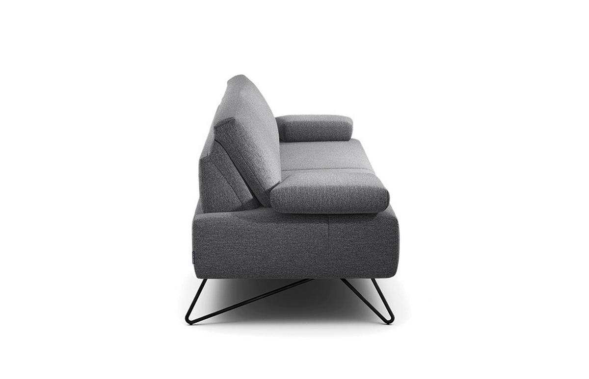 2,5-SITZER in Chenille Anthrazit  - Anthrazit/Schwarz, Design, Textil/Metall (204-234/85/86-94cm) - SENSOO