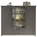 HIGHBOARD Graphitfarben  177/150/43 cm  - Schwarz/Graphitfarben, LIFESTYLE, Glas/Holzwerkstoff (177/150/43cm) - Landscape