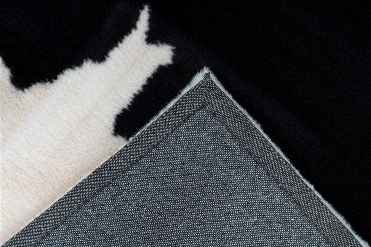HOCHFLORTEPPICH 160/230 cm Rabbit Animal Schwarz/Weiß Schwarz, Weiß  - Schwarz/Weiß, KONVENTIONELL, Textil (160/230cm)