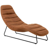 RELAXLIEGE in Lederlook Cognac  - Cognac/Schwarz, KONVENTIONELL, Textil/Metall (63/86/156cm)