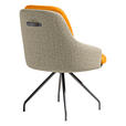ARMLEHNSTUHL  Beinauswahl, Sitzfläche 360° drehbar, Stoff-/Lederauswahl Velours  Naturfarben, Currygelb  - Currygelb/Schwarz, Design, Textil/Metall (60/86/66cm) - Dieter Knoll