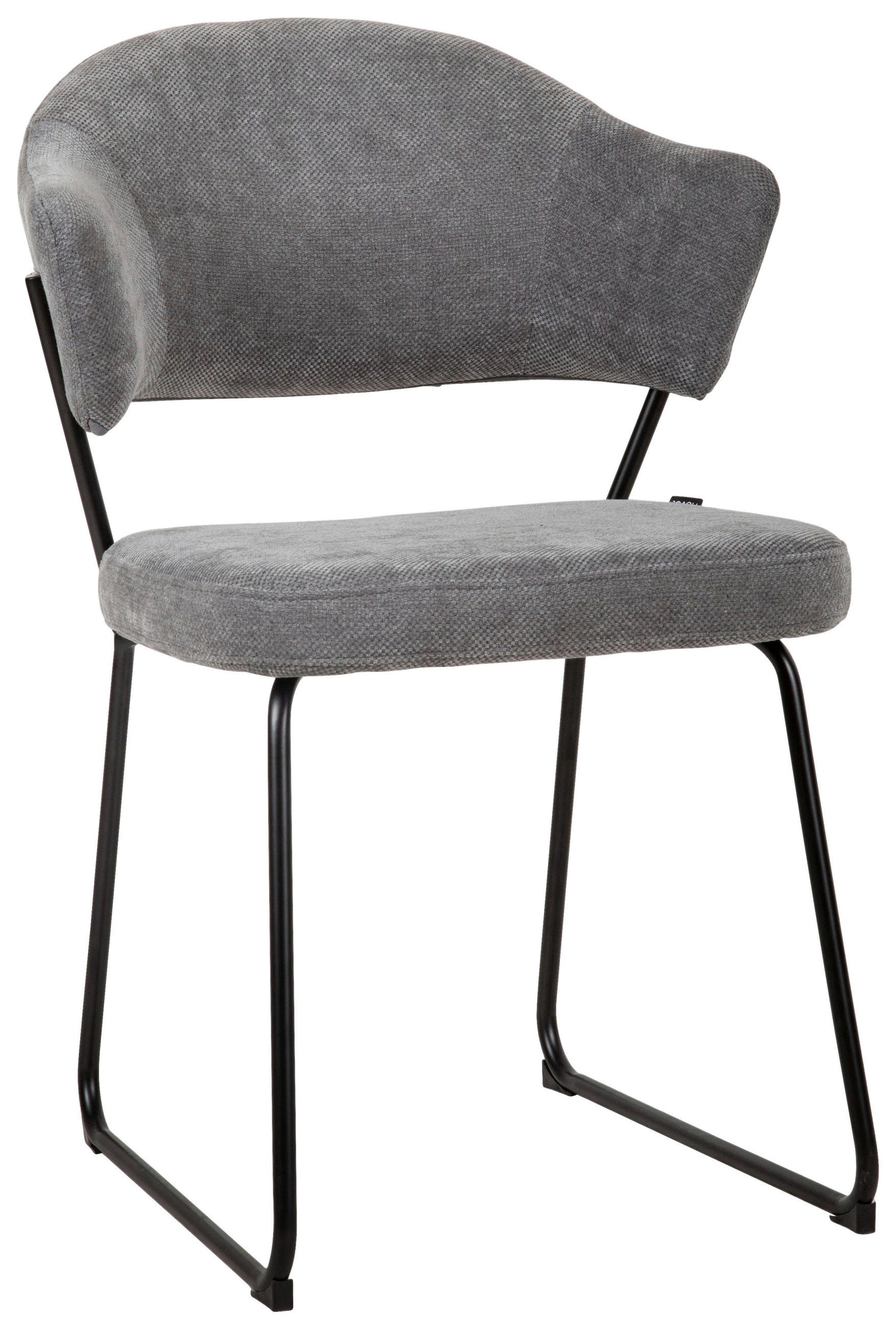 STUHL - Dunkelgrau/Schwarz, Design, Textil/Metall (57/82/62cm) - Novel