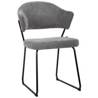 STUHL - Dunkelgrau/Schwarz, Design, Textil/Metall (57/82/62cm) - Novel