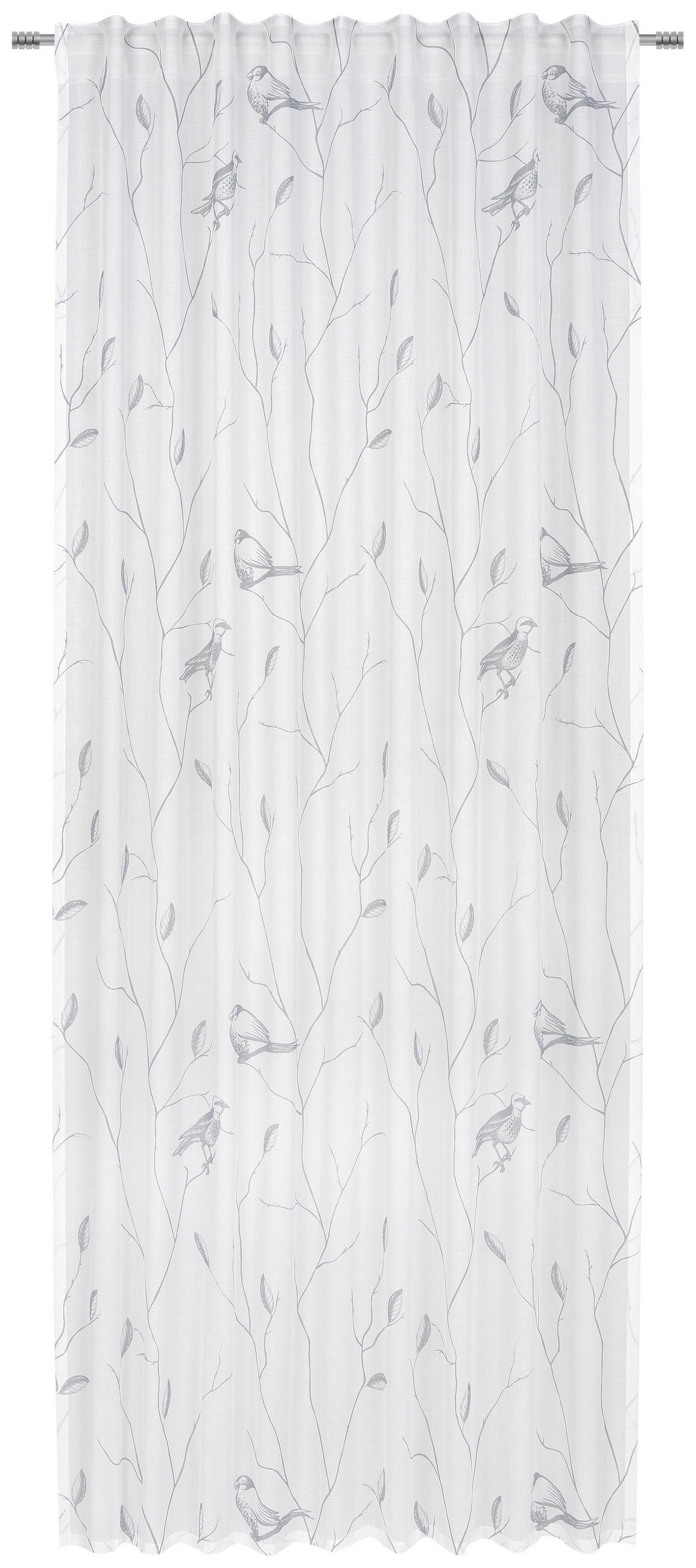 HOTOVÝ ZÁVES, priehľadné, 140/245 cm - sivá, Design, textil (140/245cm) - Esposa