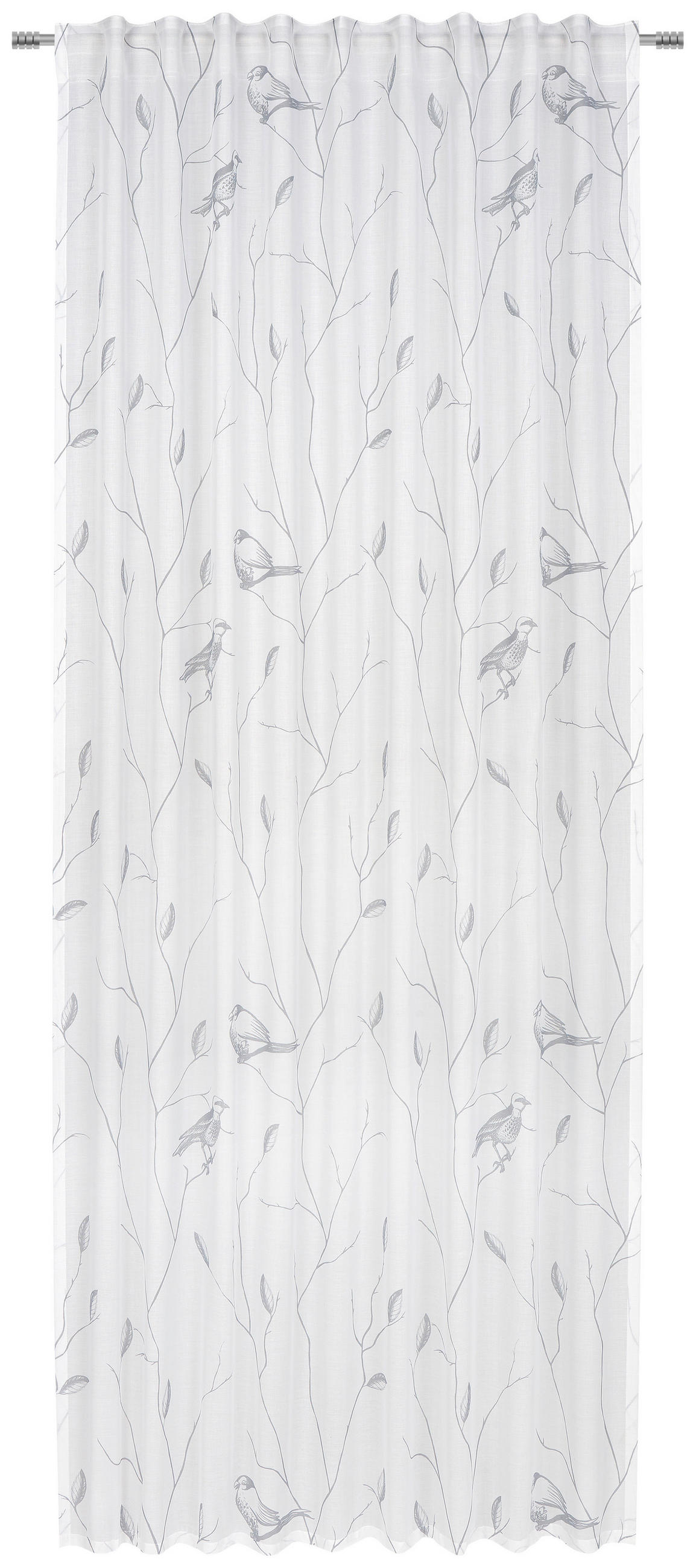 HOTOVÝ ZÁVES, priehľadné, 140/245 cm - sivá, Design, textil (140/245cm) - Esposa
