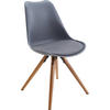 STUHL Lederlook Naturfarben, Grau  - Naturfarben/Grau, LIFESTYLE, Holz/Kunststoff (48,5/85/55cm) - Livetastic