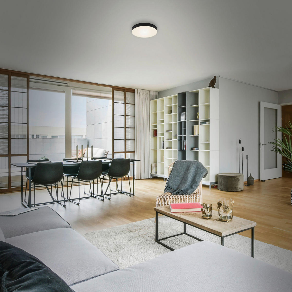 LED PLAFONJERA Flame  - crna, Osnovno, metal/plastika (15,7/3,6cm)