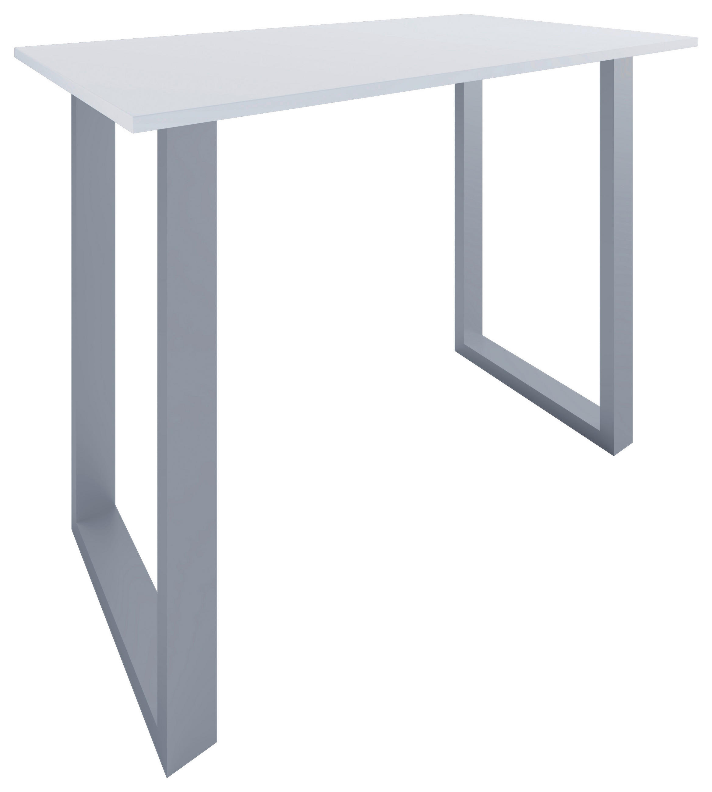 BARTISCH in Metall, Holzwerkstoff 140/102/80 cm   - Silberfarben/Weiß, KONVENTIONELL, Holzwerkstoff/Metall (140/102/80cm)