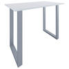 BARTISCH rechteckig Silberfarben, Weiß  - Silberfarben/Weiß, KONVENTIONELL, Holzwerkstoff/Metall (140/102/80cm)