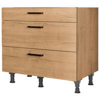 KOCHFELDUMBAUSCHRANK 90/87/56 cm  Eichefarben  - Eichefarben/Schwarz, Modern, Holzwerkstoff/Metall (90/87/56cm) - Nobilia