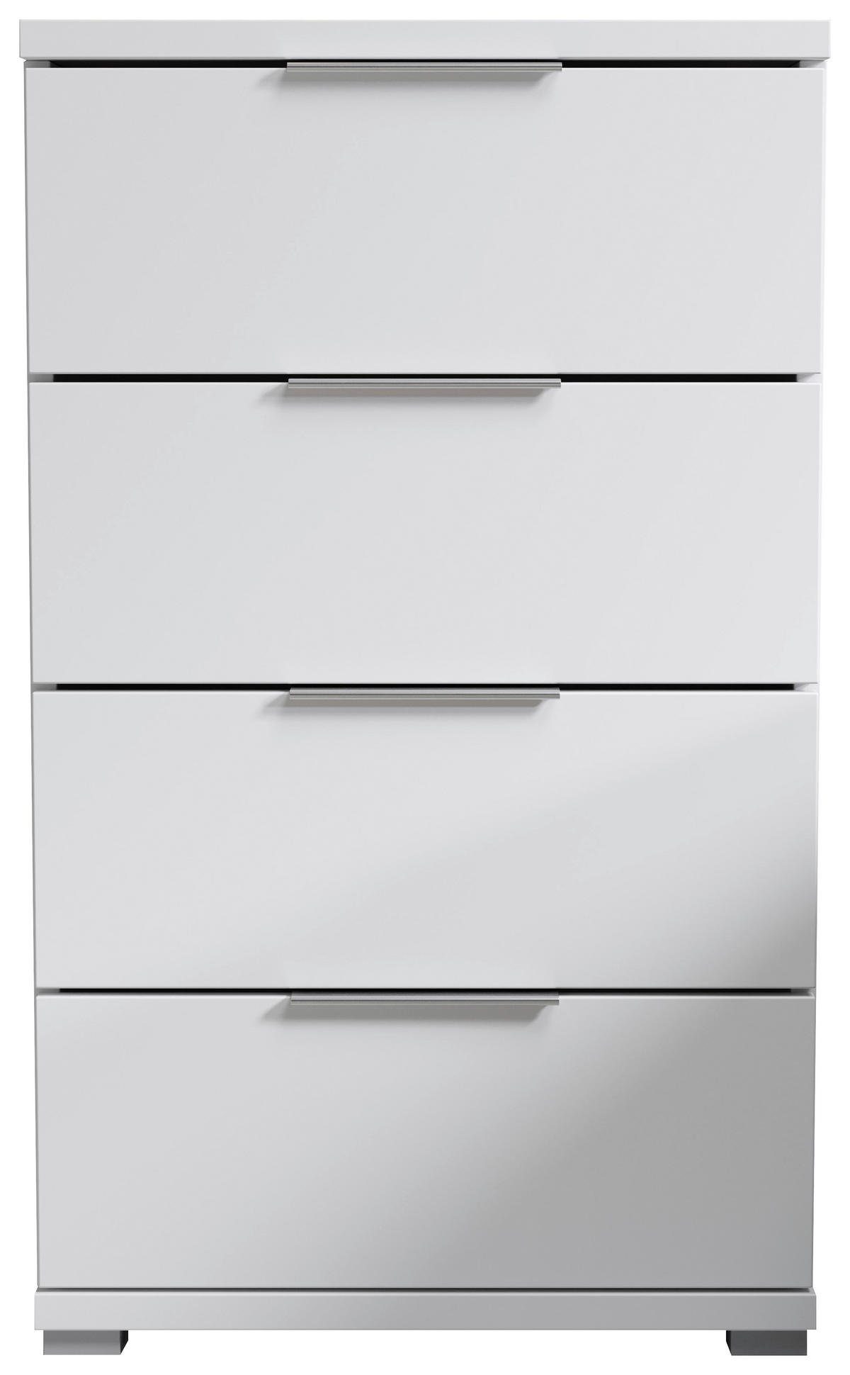 NOĆNI ORMARIĆ bijela   - bijela/srebrne boje, Design, drvni materijal (46/79/42cm) - Boxxx