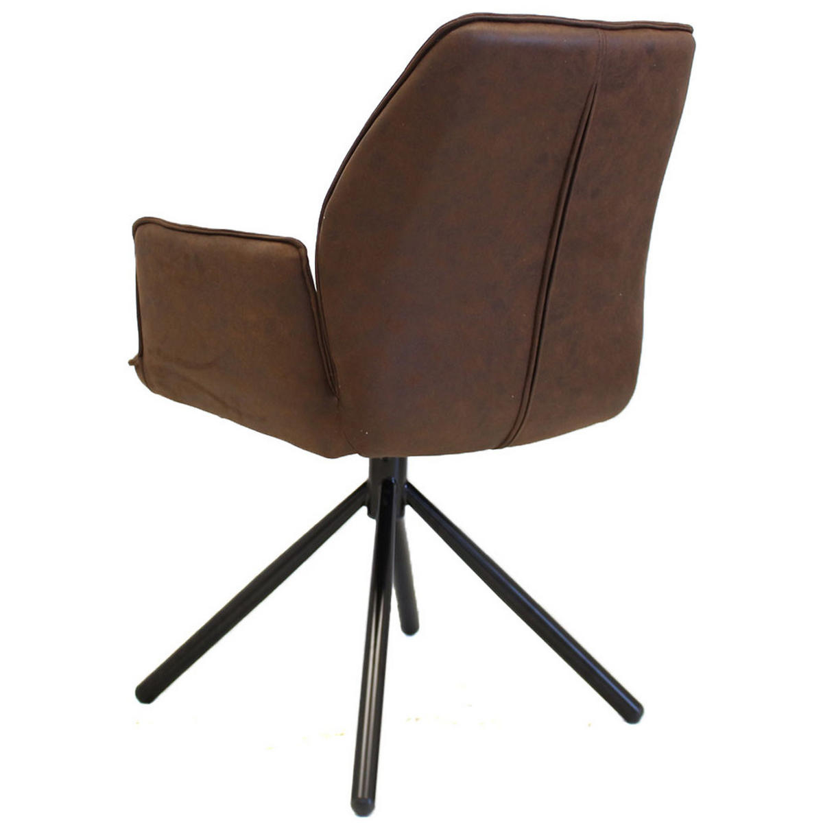 STOLIČKA S PODRÚČKAMI, mikrovlákno, hnedá - hnedá/čierna, Lifestyle, kov/textil (58/92/52cm) - MID.YOU