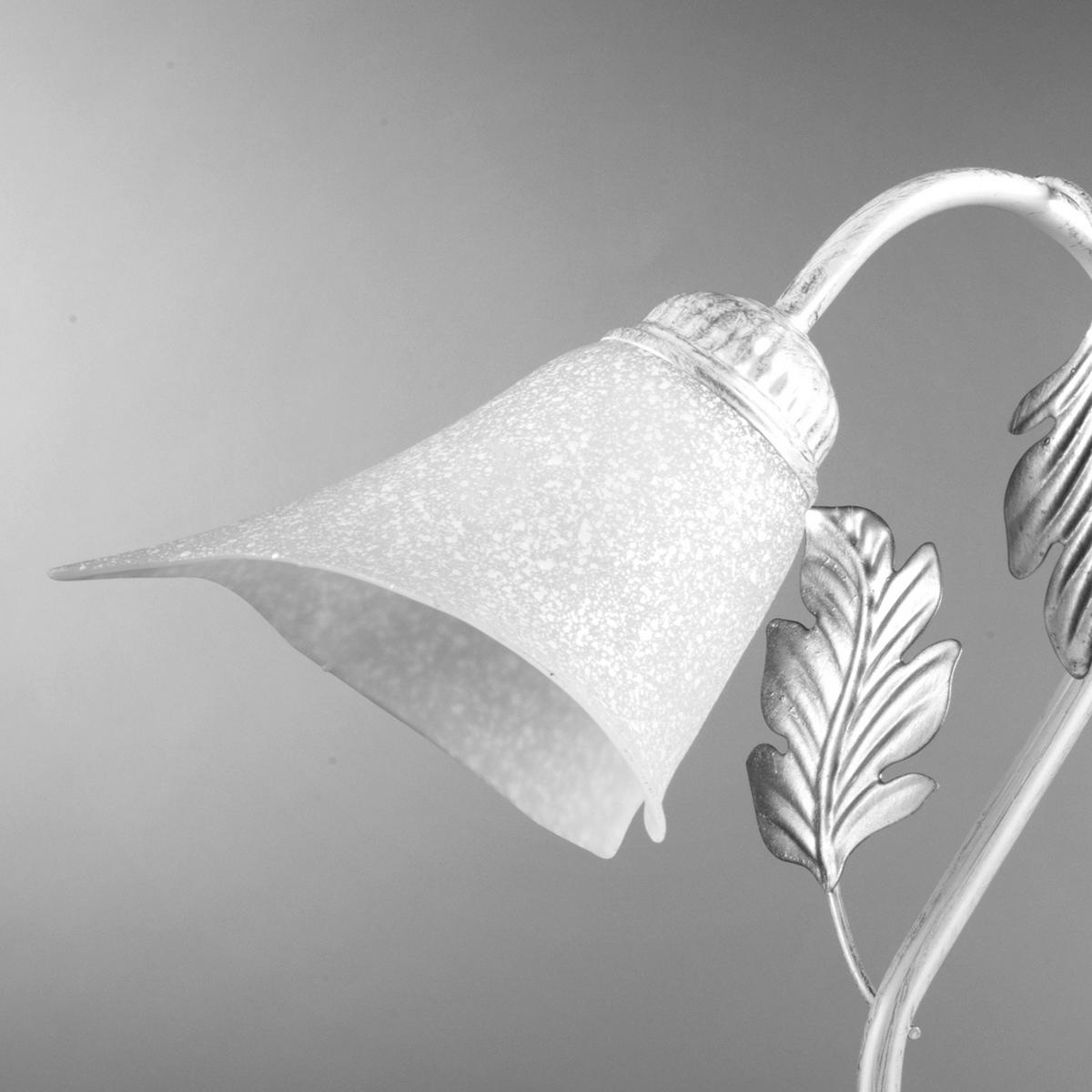TISCHLEUCHTE 29/35 cm   - Silberfarben/Weiß, KONVENTIONELL, Glas/Metall (29/35cm)