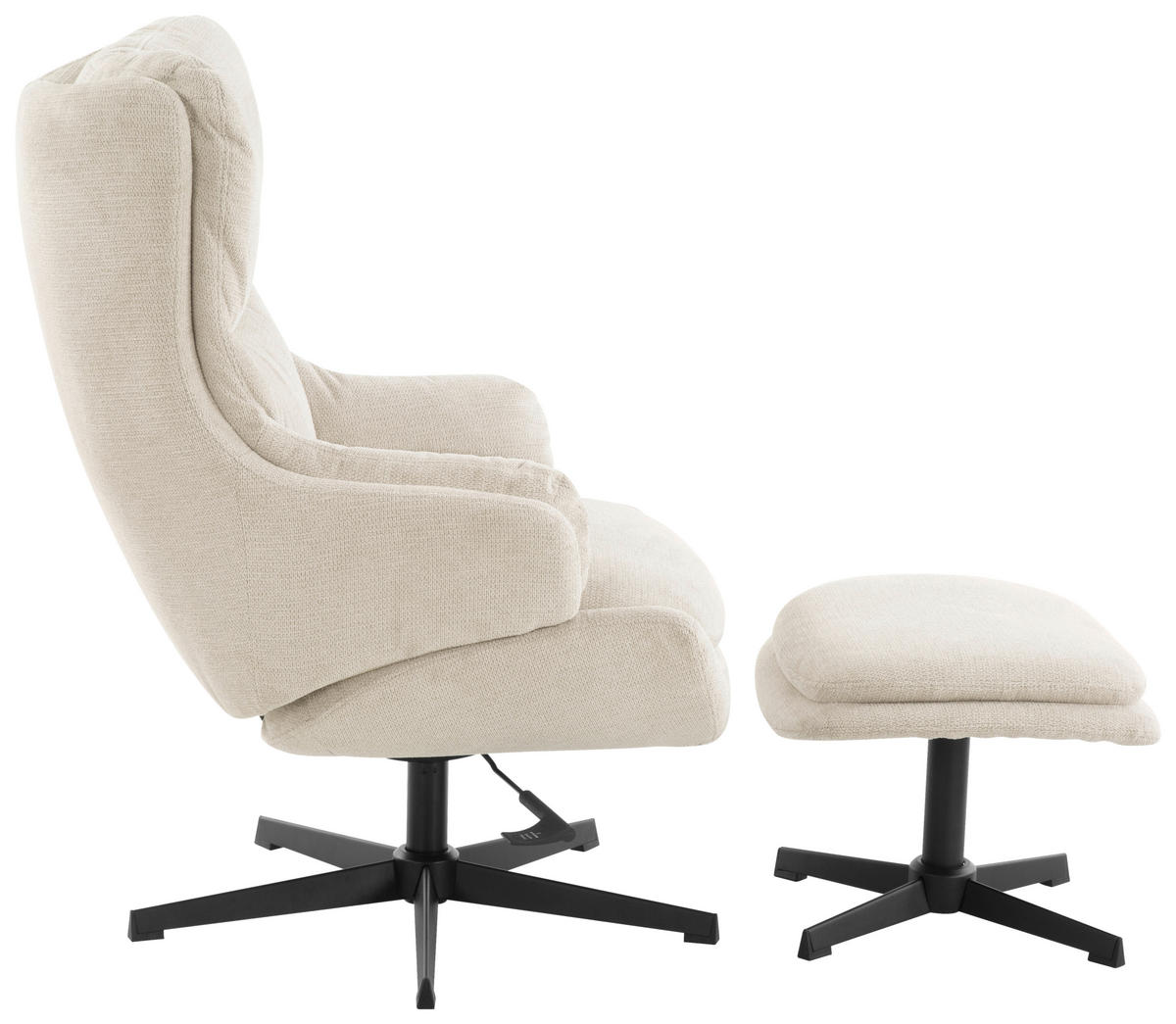 RELAXSESSELSET Leinenoptik    - Beige/Schwarz, Design, Holz/Textil (76/101/82cm) - Stylife
