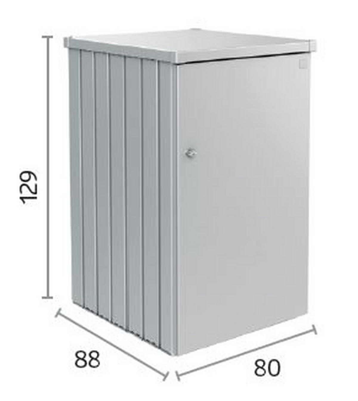 MÜLLTONNENBOX 80/129/88 cm  - Silberfarben, Basics, Metall (80/129/88cm) - Biohort