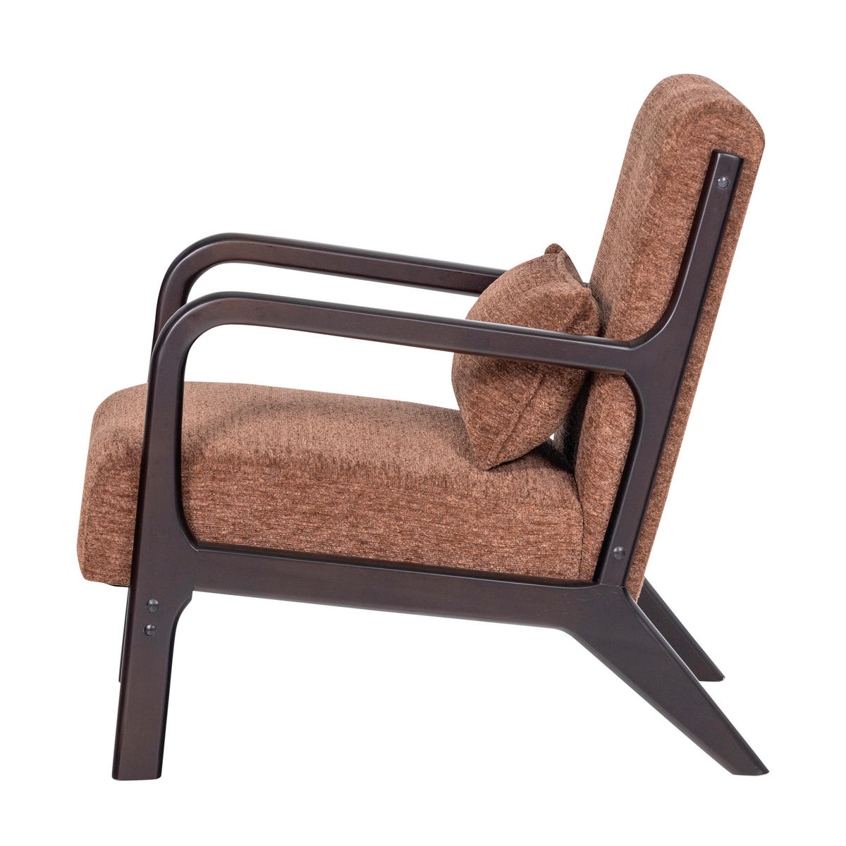 SESSEL in Chenille Braun, Dunkelbraun  - Dunkelbraun/Braun, MODERN, Holzwerkstoff/Textil (67/75/82cm) - Livetastic