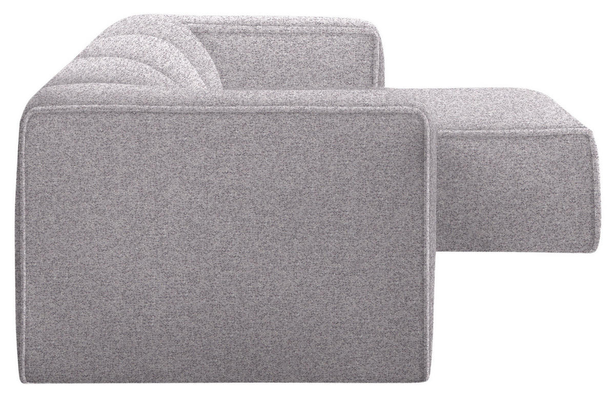 ECKSOFA in Webstoff Grau, Flieder  - Flieder/Schwarz, Design, Kunststoff/Textil (332/163cm) - Stylife