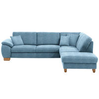 ECKSOFA in Mikrofaser Hellblau  286/236 cm  - Wildeiche/Beige, Natur, Holz/Textil (286/236cm) - Voleo