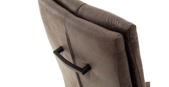 SCHWINGSTUHL Lederlook Grau, Schwarz - Schwarz/Grau, Design, Textil/Metall (44/96/57cm) - Cantus