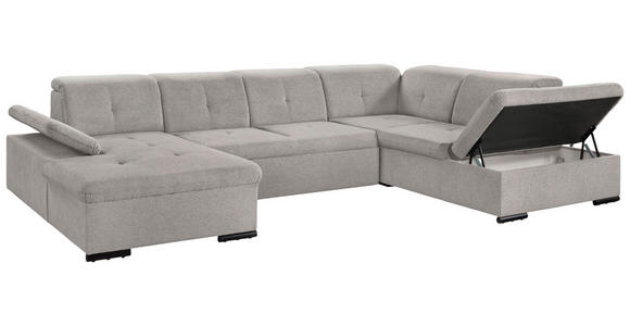 WOHNLANDSCHAFT Taupe Chenille  - Taupe/Grau, KONVENTIONELL, Kunststoff/Textil (240/340/188cm) - Carryhome