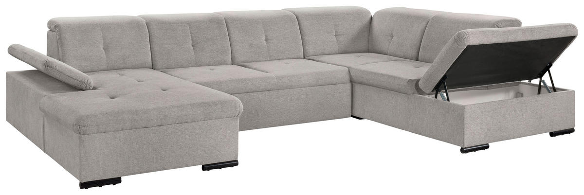 WOHNLANDSCHAFT Taupe Chenille  - Taupe/Grau, KONVENTIONELL, Kunststoff/Textil (240/340/188cm) - Carryhome