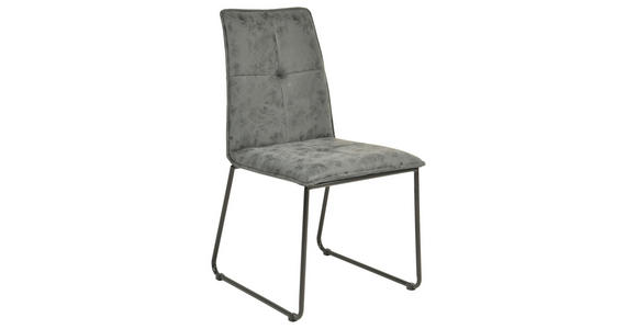 STUHL in Metall, Textil Greige, Schwarz - Greige/Schwarz, Design, Textil/Metall (48/90/57cm) - Hom`in