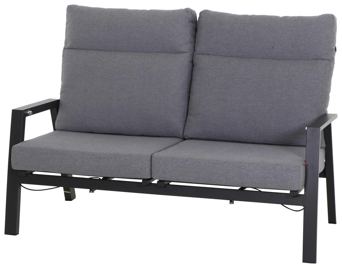LOUNGESOFA  - Dunkelgrau/Anthrazit, Basics, Kunststoff/Textil (152,5/99/82,5cm) - Siena Garden