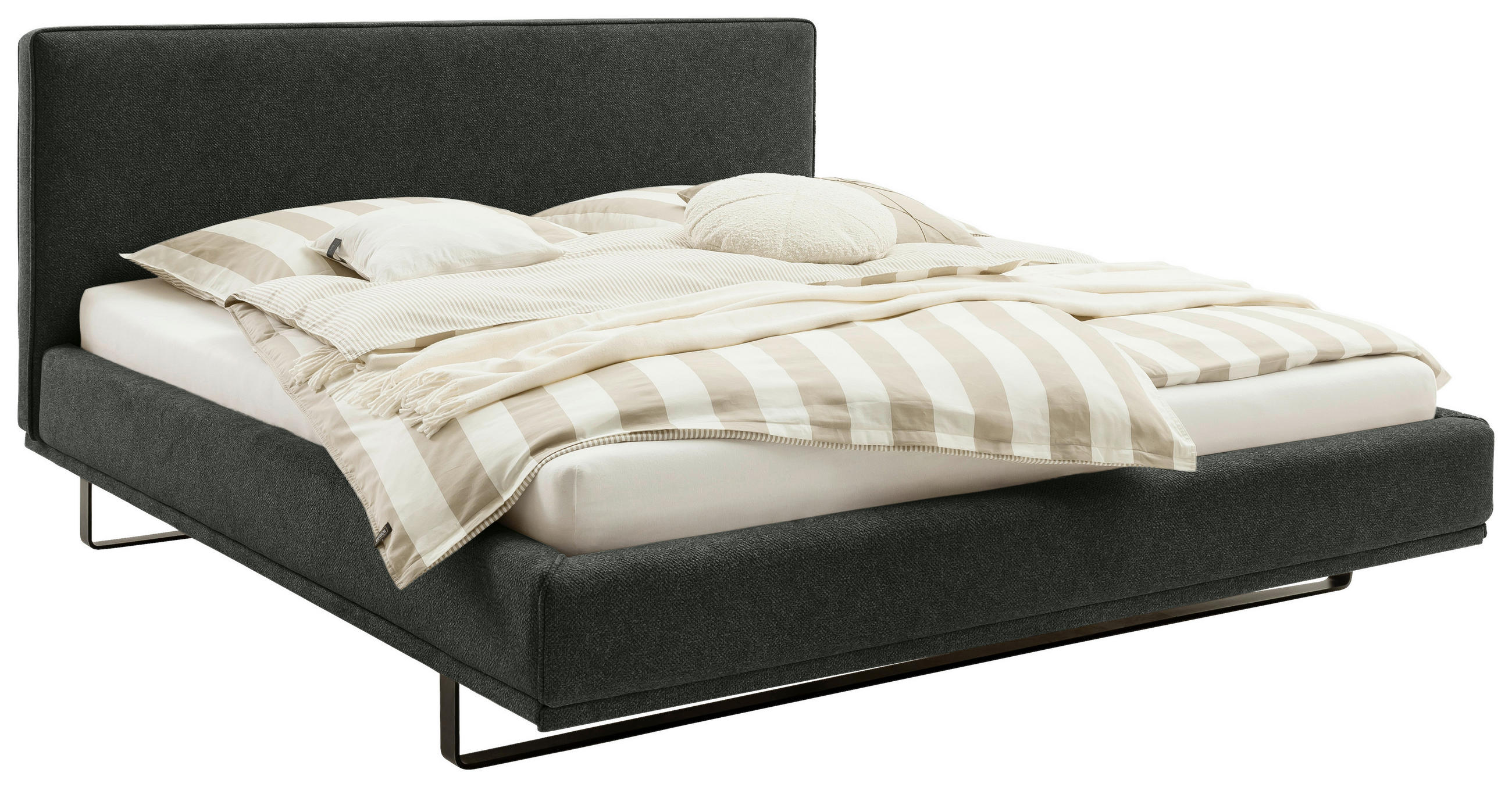 POLSTERBETT Matratze, Lattenrost Grün 180/200 cm  - Birkefarben/Buchefarben, Design, Holz/Textil (180/200cm) - Schöner Wohnen